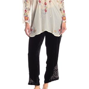 Johnny Was | Velvet Embroidered Cropped Pants